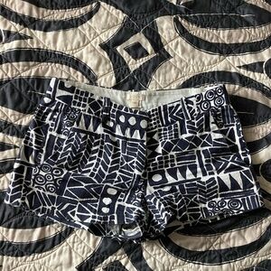 J.Crew 00 size Women's White and Blue Geometric Pattern with clasps and button